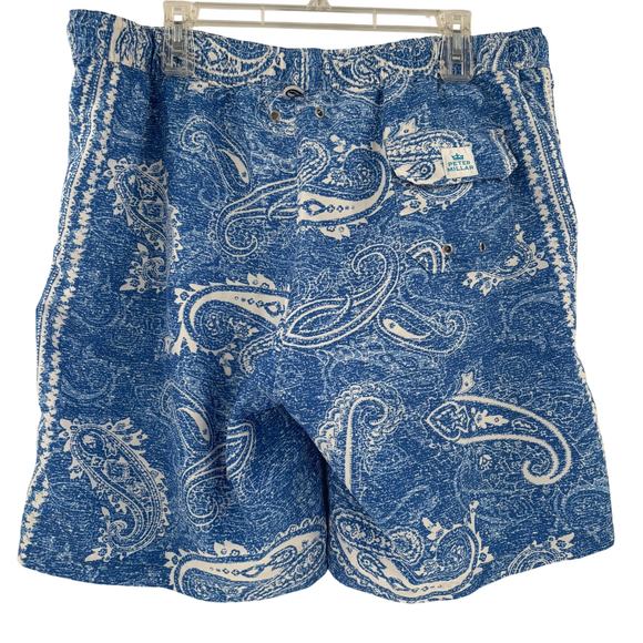 Peter Millar XL Blue Germ Pattern Stretch Waist Swim Trunks - Picture 5 of 5